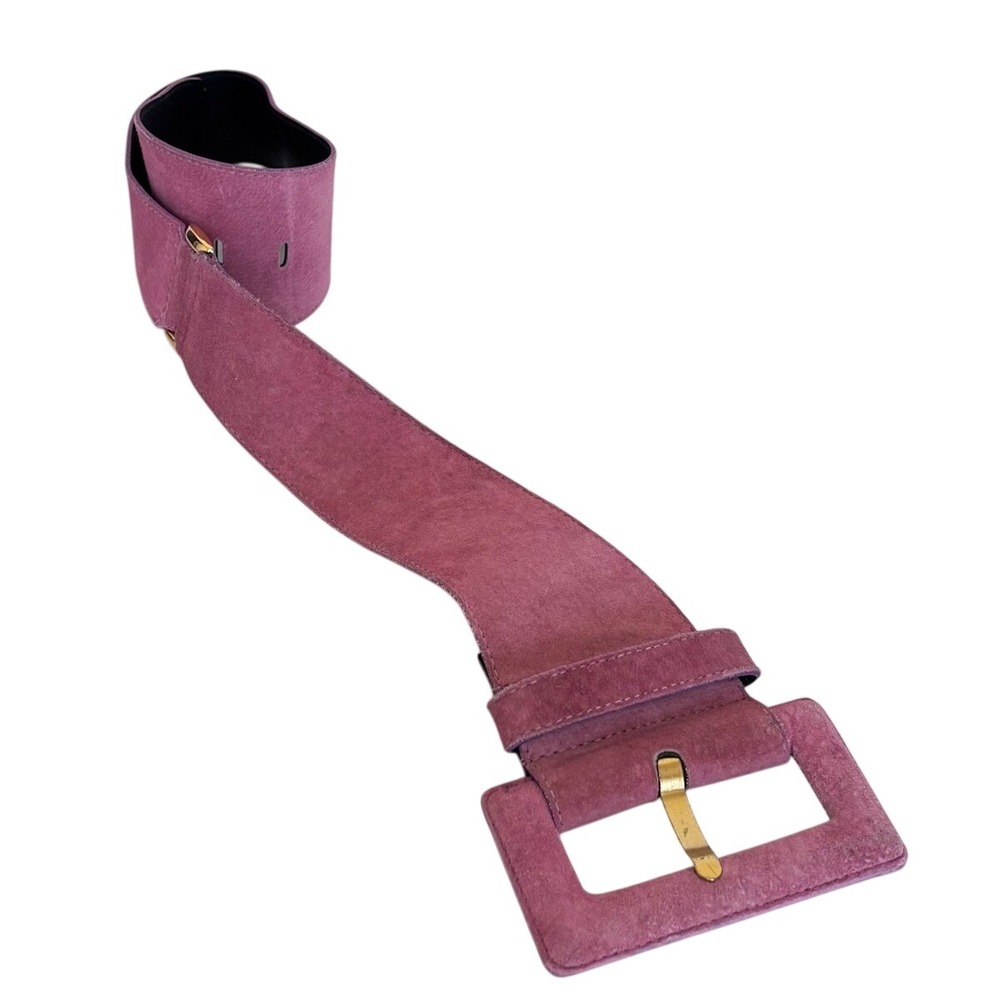 Express Vintage 80s Wide Suede Belt Small Mauve Statement Boho Leather 90s Retro